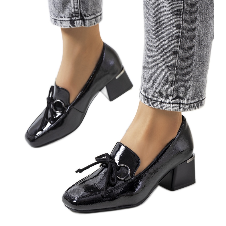 Escarpins laqués noirs Monisha le noir