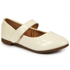 Ballerines Fille Avec Velcro Communion Blanc Potocki