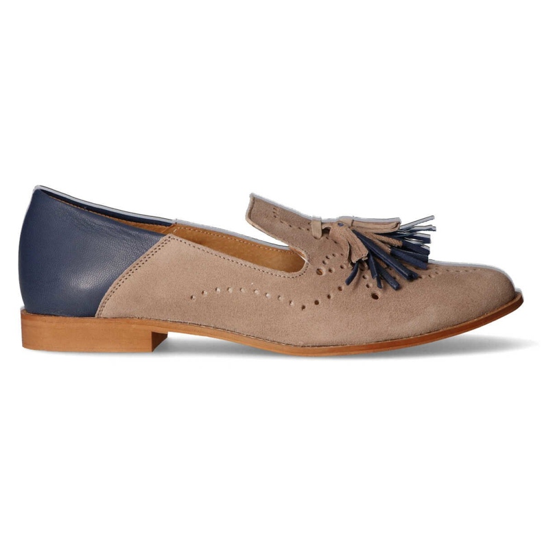 Mocassins Filippo 04484-04 / 00-5 Daim Beige + Bleu Marine