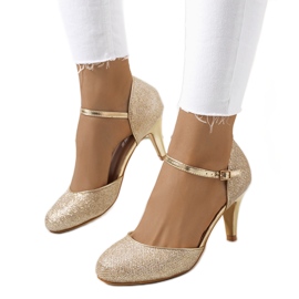 BM Escarpins Rosetown or brillant doré