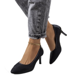 Escarpins ajourés noirs sur talon aiguille Carling