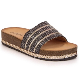 Chaussons compensés noirs W S. Barski