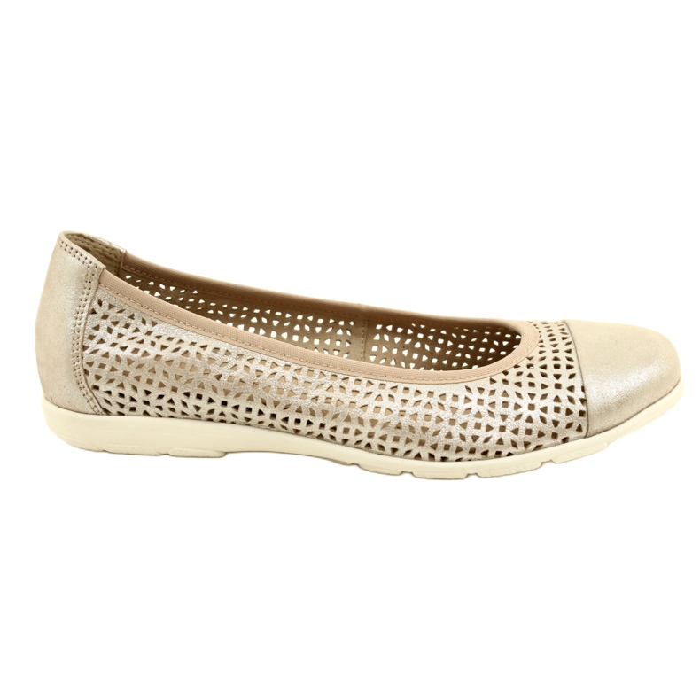 Ballerines ajourées femme Caprice 22151-28 354 Beige - métallisé