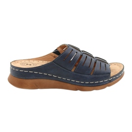 Les tongs pour femmes avec un événement openwork Evento 22SD98-4536 Navy Blue Pattern bleu