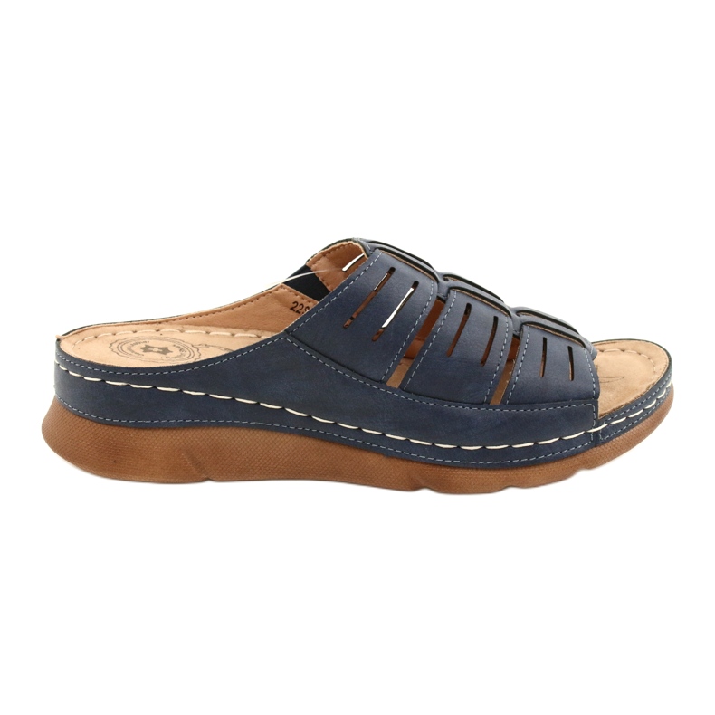 Les tongs pour femmes avec un événement openwork Evento 22SD98-4536 Navy Blue Pattern bleu