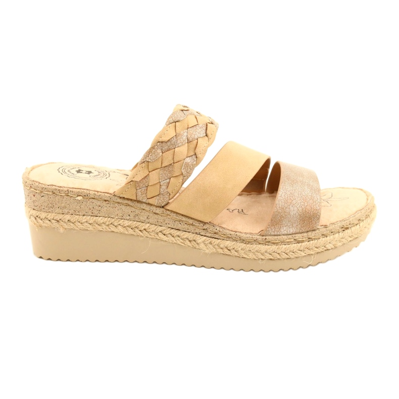 Les tongs des femmes avec une tresse de coin Jezzi 22SD98-4566 beige