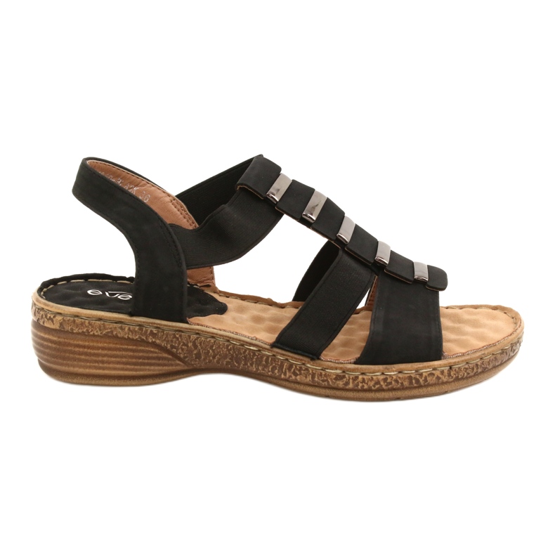 Sandales noires confortables Evento 22SD35-4940 le noir