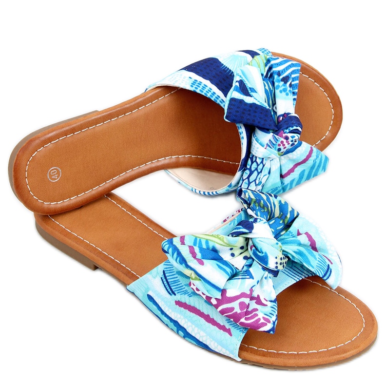 Lotos Blue chaussons imprimé fleuri bleu multicolore Lotos Blue chaussons imprimé fleuri bleu multicolore