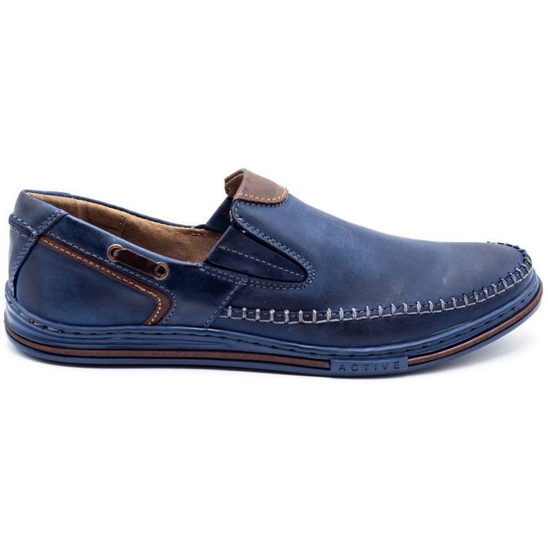 Polbut Chaussures homme mocassins 09 bleu marine