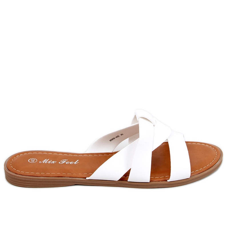 Chaussons croisés femme Coquelicot Blanc blanche