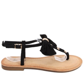 Tongs avec un nœud Megi Black le noir