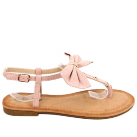 Tongs avec nœud Megi Champagne rose