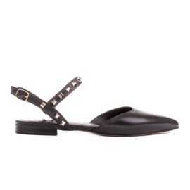 Marco Shoes Sandales noires à clous le noir