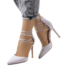 Escarpins gris à bride Glover Escarpins gris à bride Glover