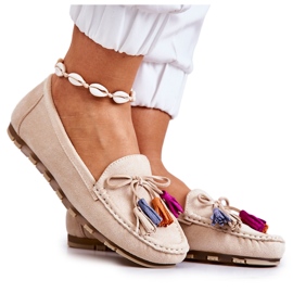 PS1 Mocassins en Daim pour Femme Beige Clair Wilessa