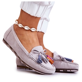 PS1 Mocassins en daim gris Wilessa pour femmes