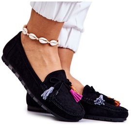 PS1 Mocassins Wilessa en daim noir pour femmes