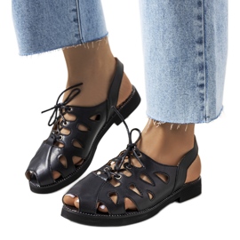 Sandales nouées Vlis noires