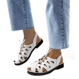 Sandales blanches nouées Vlis