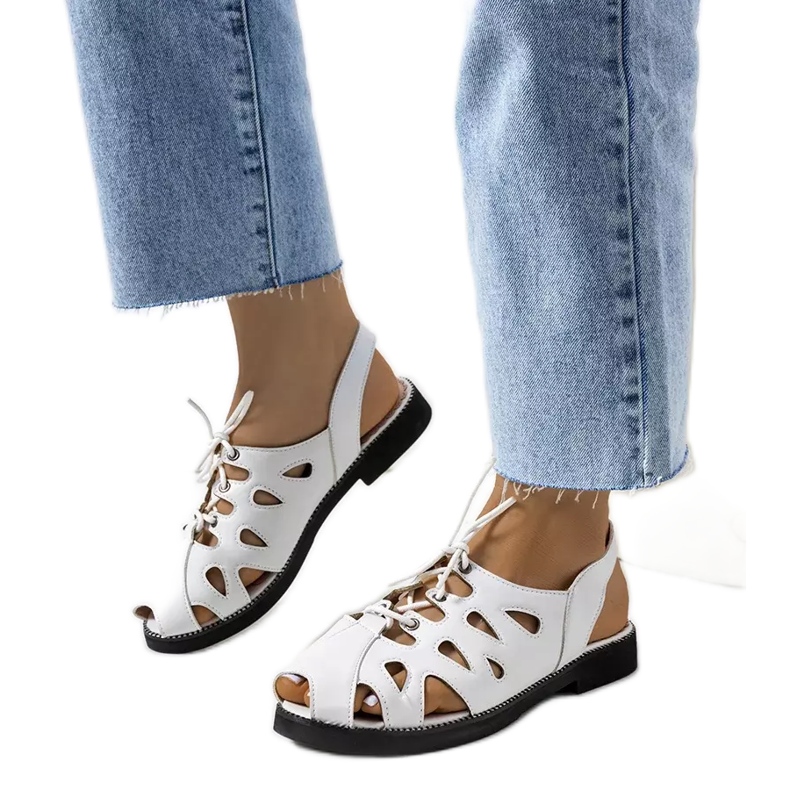 Sandales blanches nouées Vlis