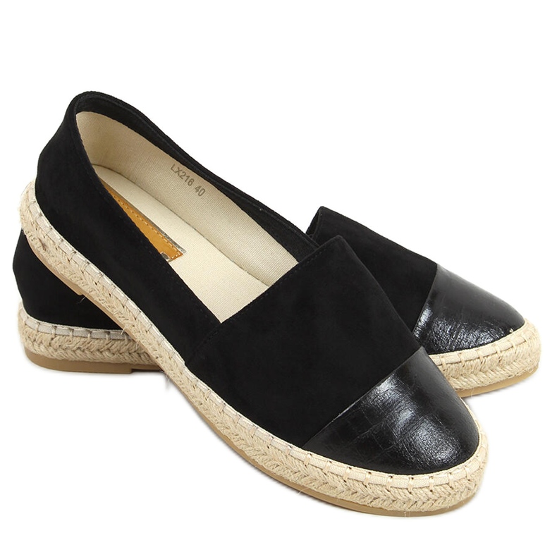 Espadrilles moites pour femmes le noir