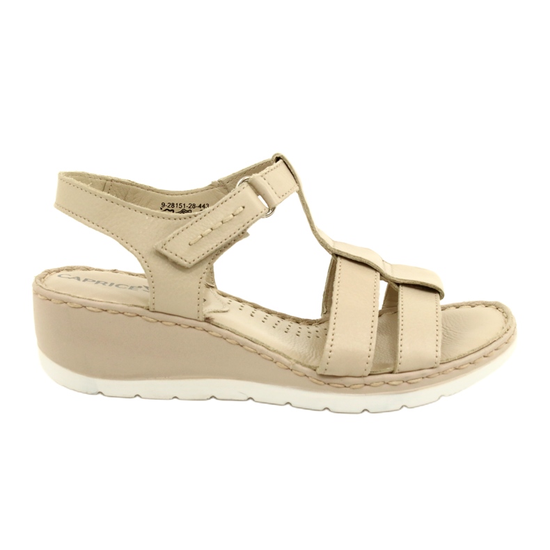 Sandales confortables en cuir Caprice 28152-28 443 Beige