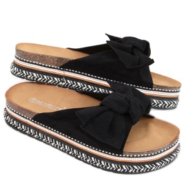 Tongs sur semelle décorée Lane Black noir