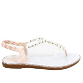 Tongs à perles Ofelia Beige