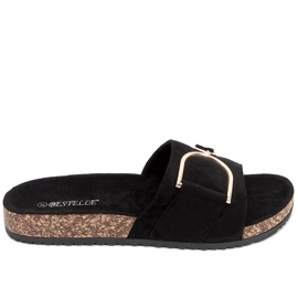 Chaussons semelle liège Tara Black noir