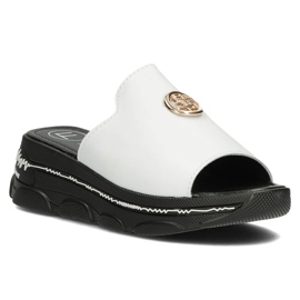 Chaussons en cuir Filippo DK3872 / 22 Wh blanc blanche