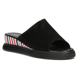 Babouches en cuir Filippo DK3615/22 Bk noir