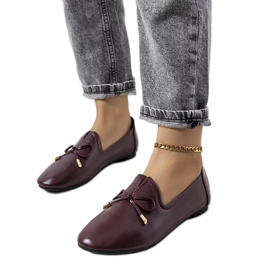 Mocassins bordeaux Carlsen rouge