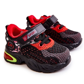 PJ2 Chaussures Sport Enfant Avec Velcro Noir-Rouge Lillo le noir