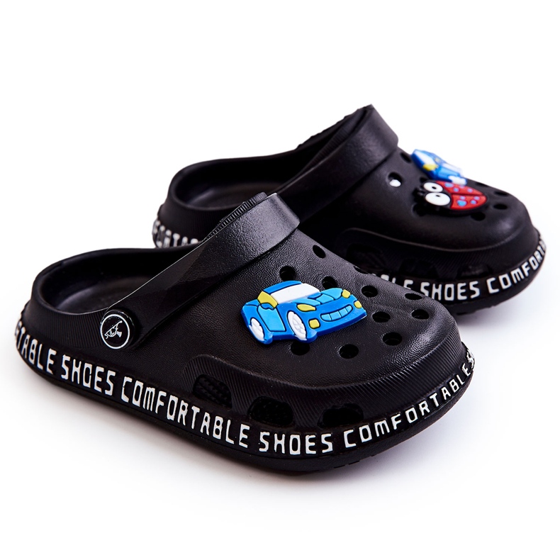 Chaussons Légers Pour Enfants Kroks Avec Décoration Bertis Noire le noir Chaussons Légers Pour Enfants Kroks Avec Décoration Bertis Noire le noir
