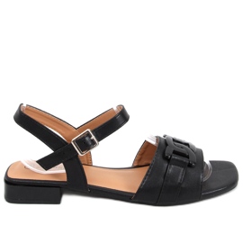 Iona Sandales à petit talon noir