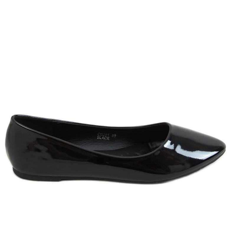 Ballerines laquées lisses noires CC201 Black II Quality le noir