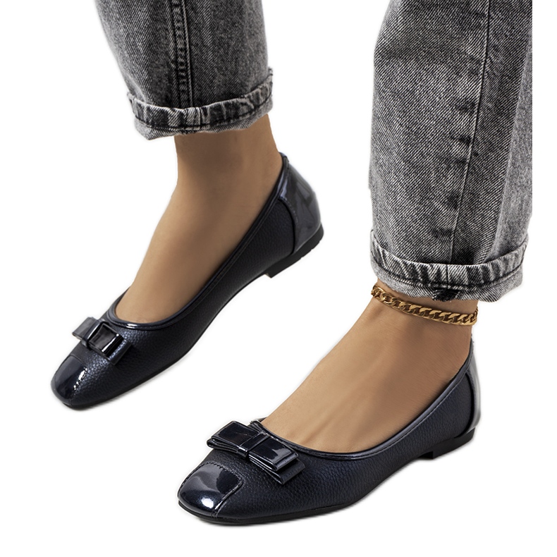 Inna Rikke ballerines brillantes bleu marine