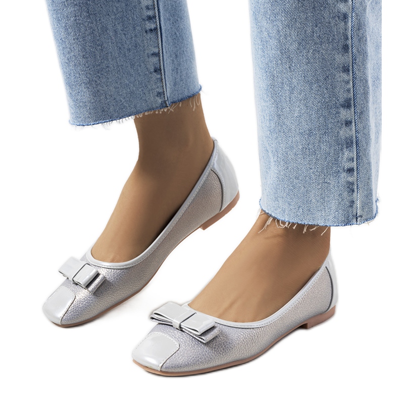 Rikke ballerines brillantes grises