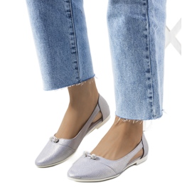 Ballerines argentées semi-transparentes Raglan