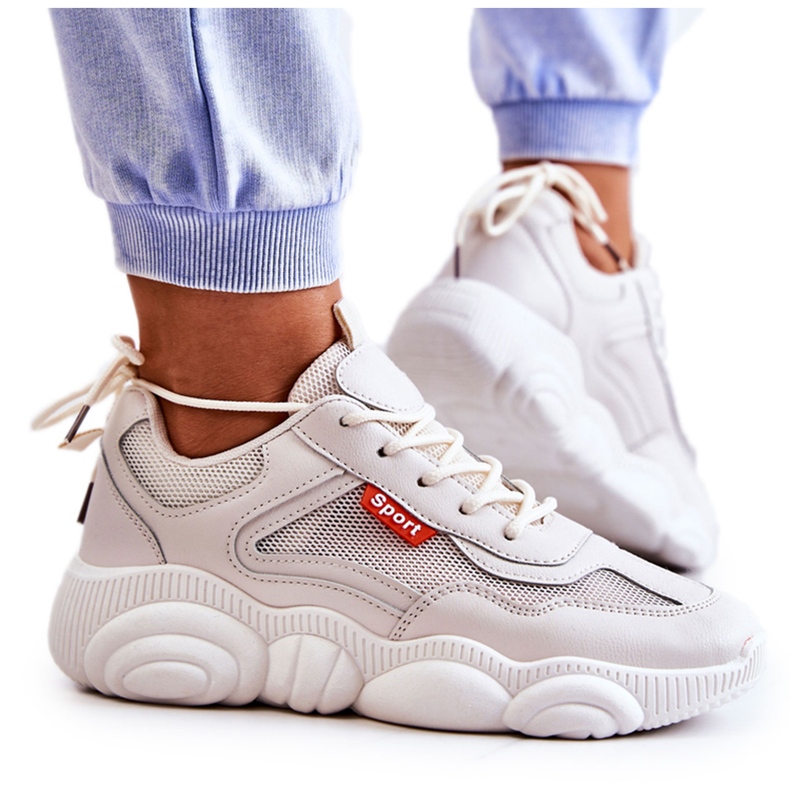 Baskets Femme Chaussures De Sport Avec Maille Beige Sallis Baskets Femme Chaussures De Sport Avec Maille Beige Sallis