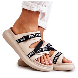 Chaussons Cuir Tendance Femme La.Fi Beige Menifis noir