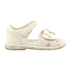 Sandales velcro pour filles dans les papillons American Club XD58 / 22 blanc