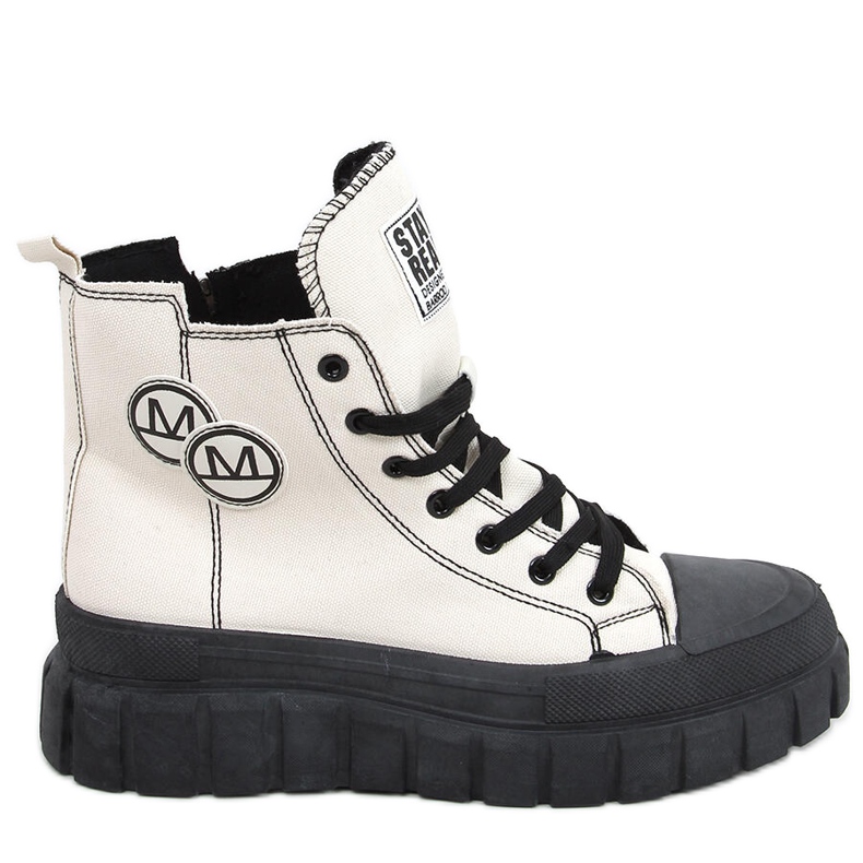 Baskets montantes Kaya BEIGE / NOIR Baskets montantes Kaya BEIGE / NOIR