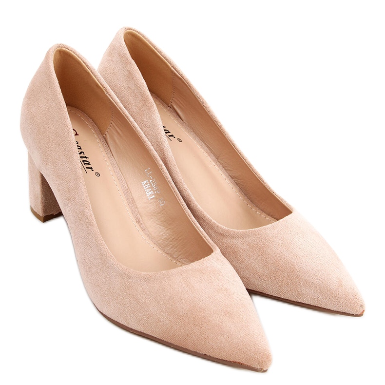 Escarpins sur le poteau de Durga Khaki beige Escarpins sur le poteau de Durga Khaki beige