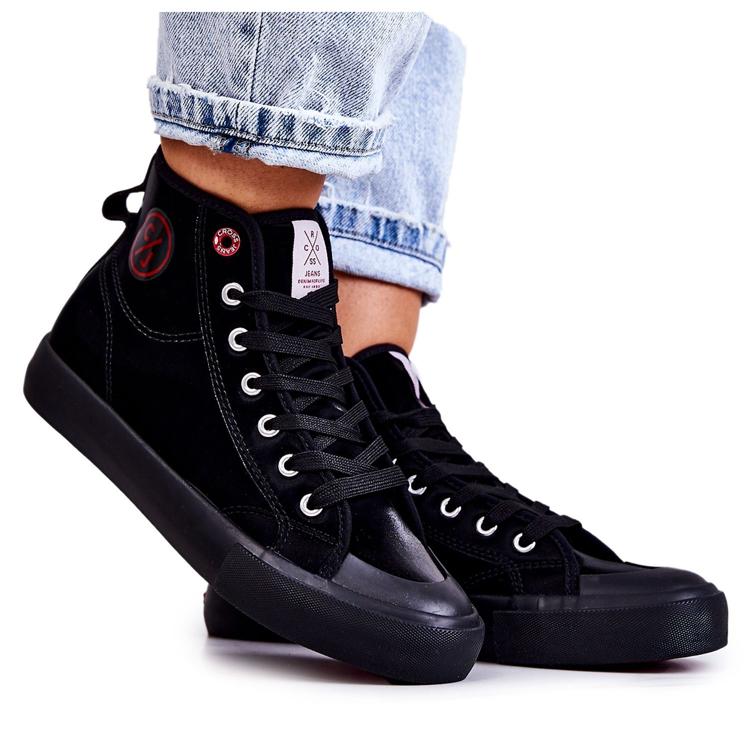 Baskets Montantes Femme Cross Jeans JJ2R4055C Noir le noir