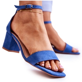 Vinceza Sandales en daim à la mode On A Bar Rovena Blue bleu