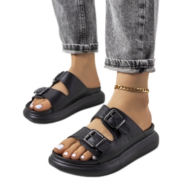 Chaussons noirs à boucles Ageston le noir Chaussons noirs à boucles Ageston le noir