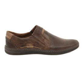 Olivier Mocassins pour hommes en cuir 520MP, marron foncé brun