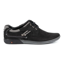 KOMODO Chaussures décontractées en cuir pour hommes 861L noir