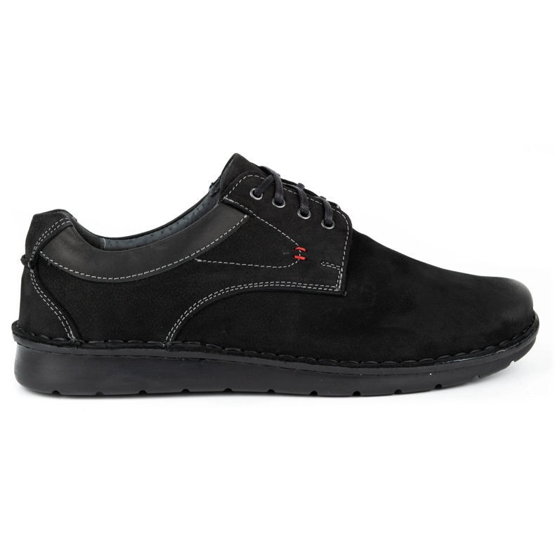 Kampol Chaussures homme cuir casual 13/3 nubuck noir le noir